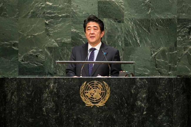 UN must lead world in united response to unprecedented raft of crises, says Japan’s Abe