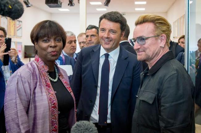 UNWFP chief and U2's Bono urge to address hunger needs of people fleeing conflict