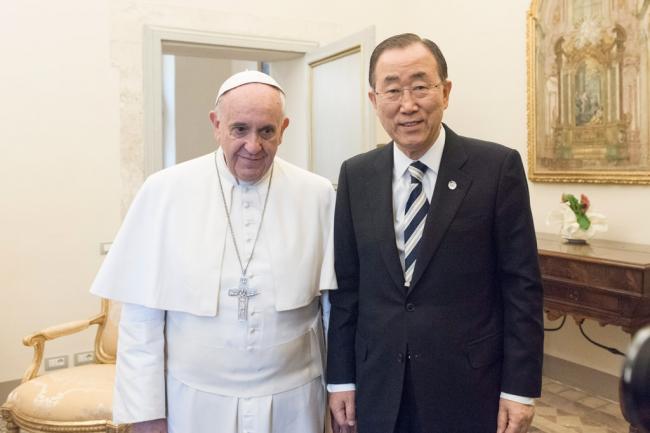 Vatican: Ban and Pope Francis discuss climate change, Mediterranean migration