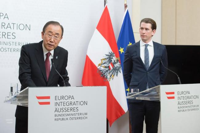 In Vienna, Ban says UN and Austria will continue cooperation in promoting shared goals