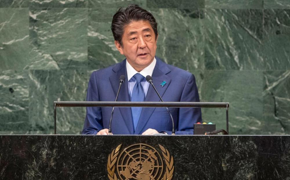 At UN Assembly, Japanese Prime Minister defends free trade