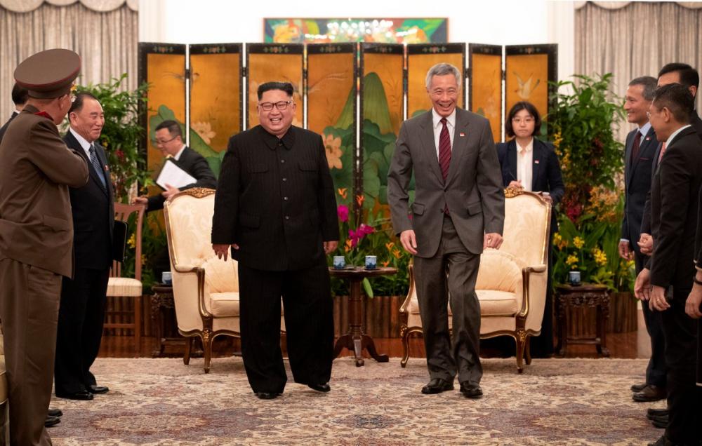 Singapore Prime Minister Lee Hsien Loong meets Kim Jong Un