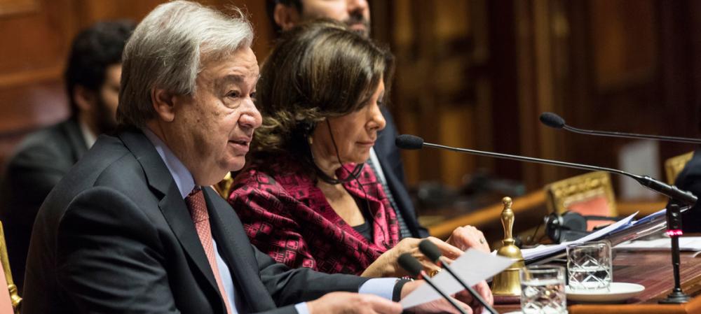 ‘New and dangerous’ global risks require multilateral solutions, Guterres tells Italian Senate