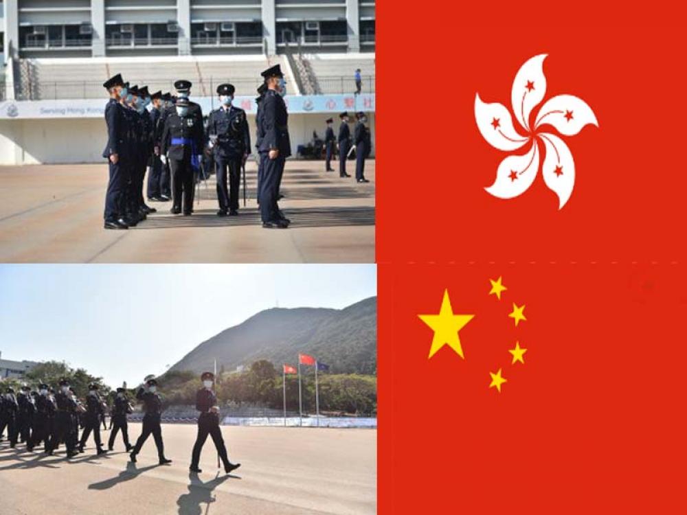 People’s Liberation Army is training Hong Kong Police officers on Chinese-style marching for handover events next year