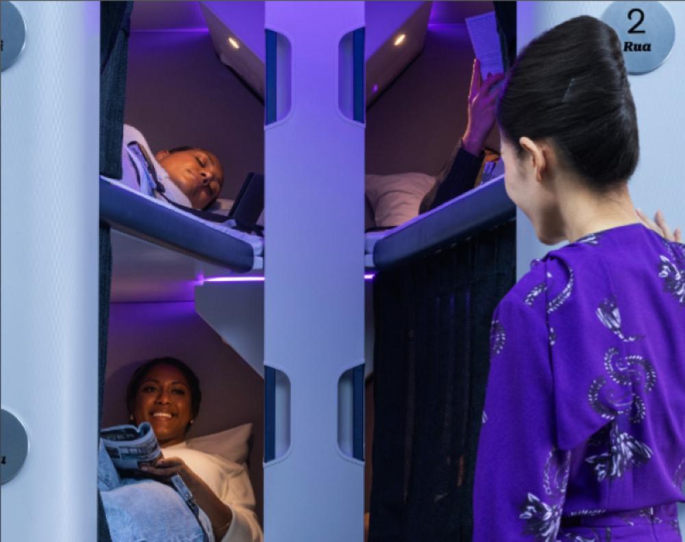 Goodbye sleepless flights! Air New Zealand launches bunk beds for economy passengers on 17-hour journeys 