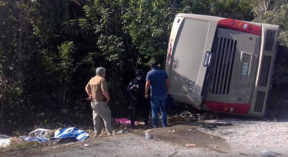 Mexico: At least 12 dead as bus flips over highway