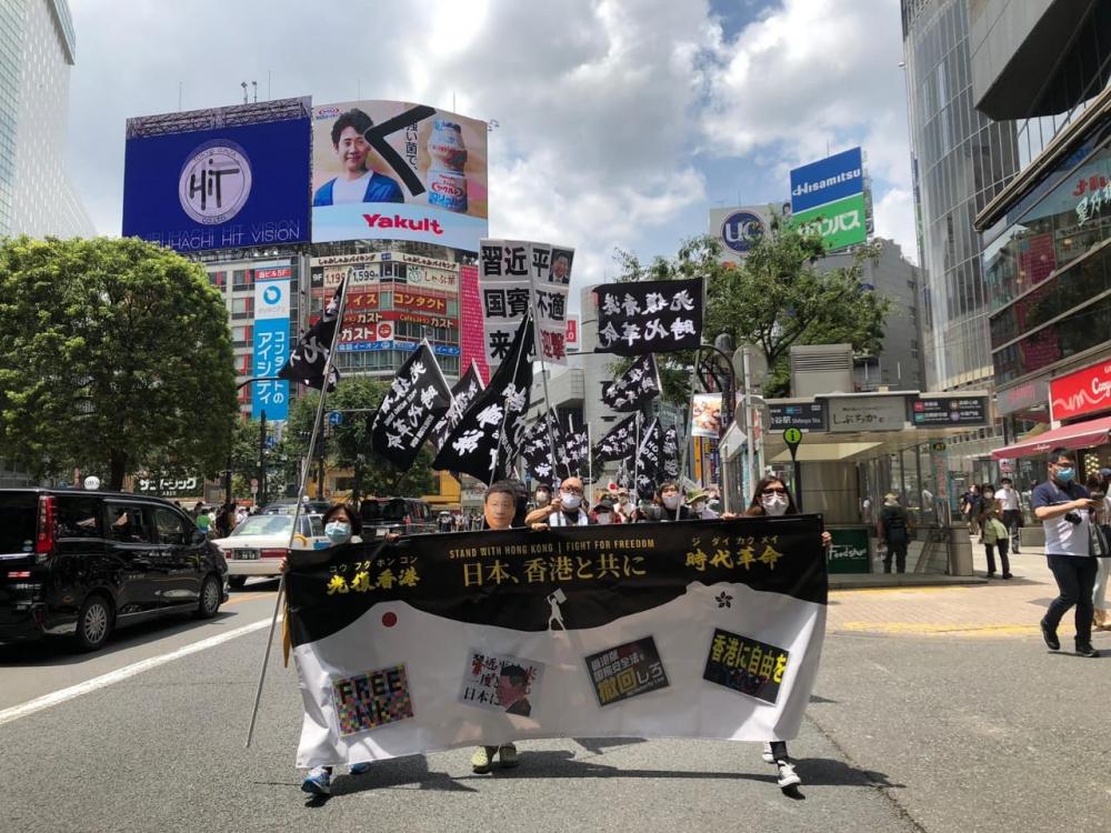 People from different nations demonstrate in Tokyo against Chinese oppression 