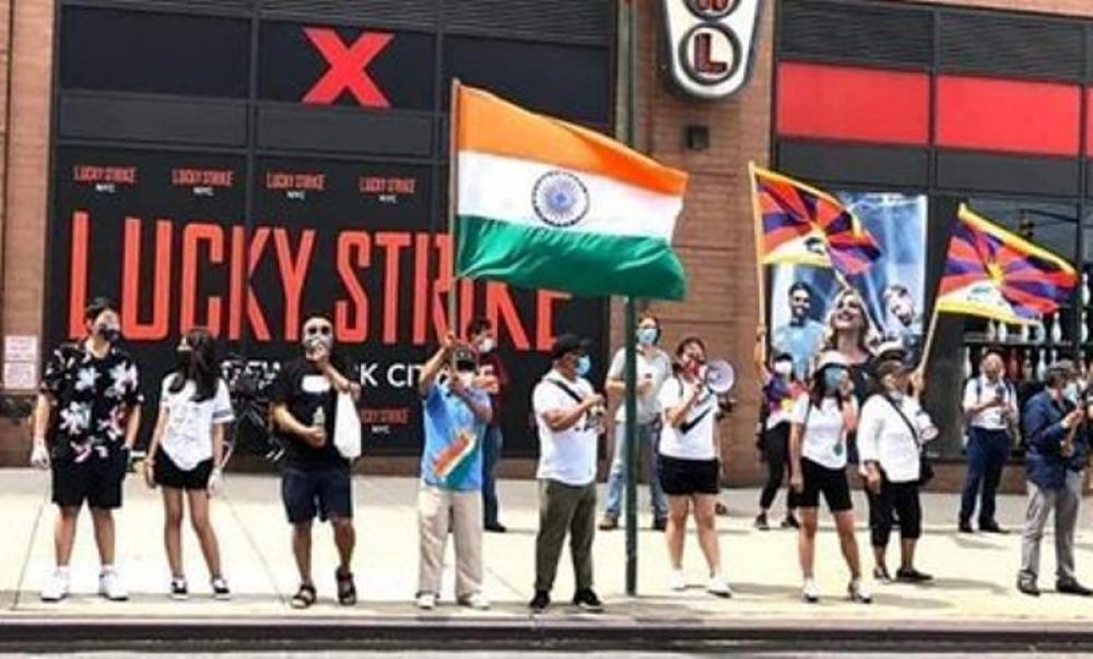 Tibetan protesters demonstrate outside Chinese consulates to show solidarity with India