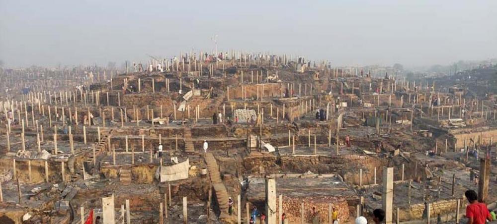 UN teams assisting tens of thousands of refugees, after massive fire rips through camp in Bangladesh