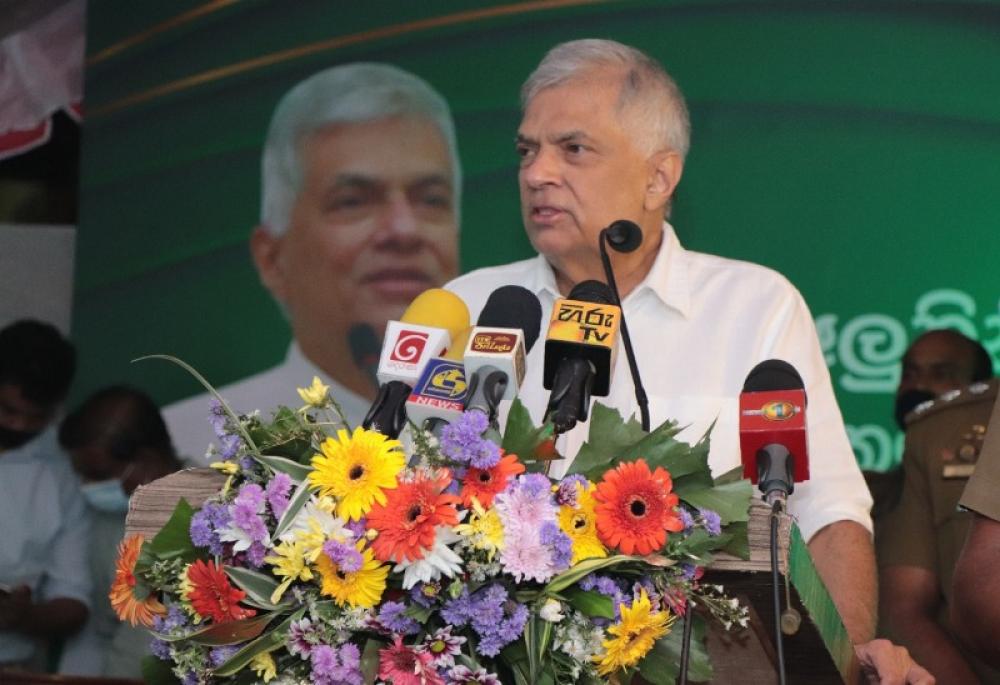 Sri Lankan veteran politician Ranil Wickremesinghe takes oath as country