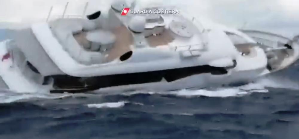 Italian Coast Guard shares video capturing moment of 40-metre superyacht sinking into Mediterranean Sea Italian Coast Guard shares video capturing moment of 40-metre superyacht sinking into Mediterranean Sea