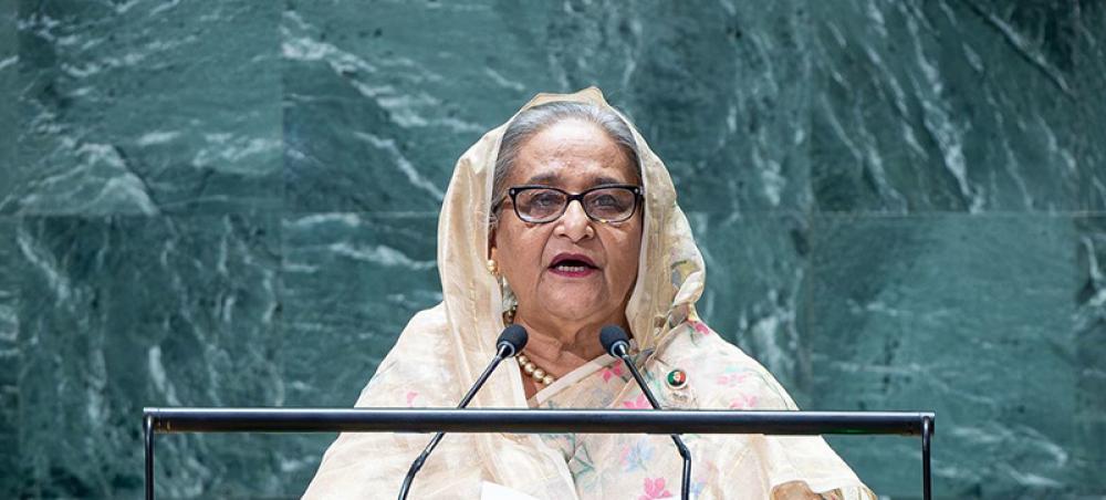 Shun path of confrontation and work together for the SDGs, urges Bangladesh leader Shun path of confrontation and work together for the SDGs, urges Bangladesh leader