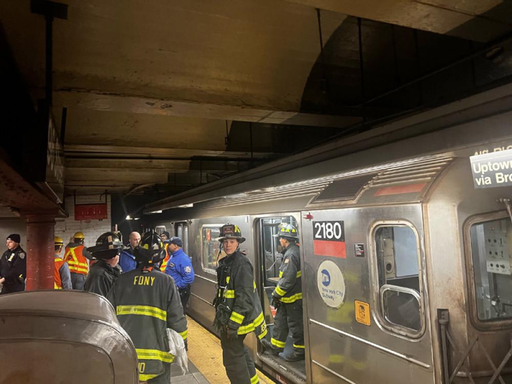 Twenty-six injured after two subway trains derail following collision in New York 