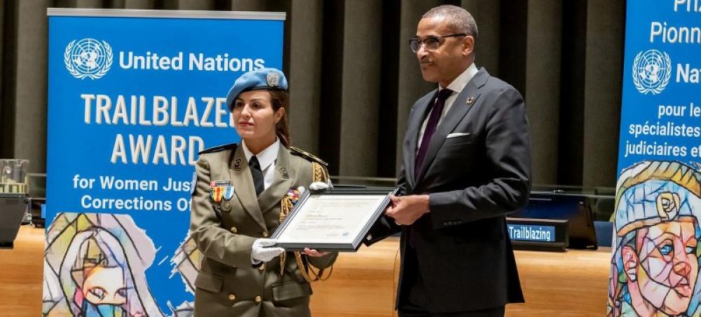 Justice officer from DR Congo mission Major Ahlem Bouzi wins UN Trailblazer award