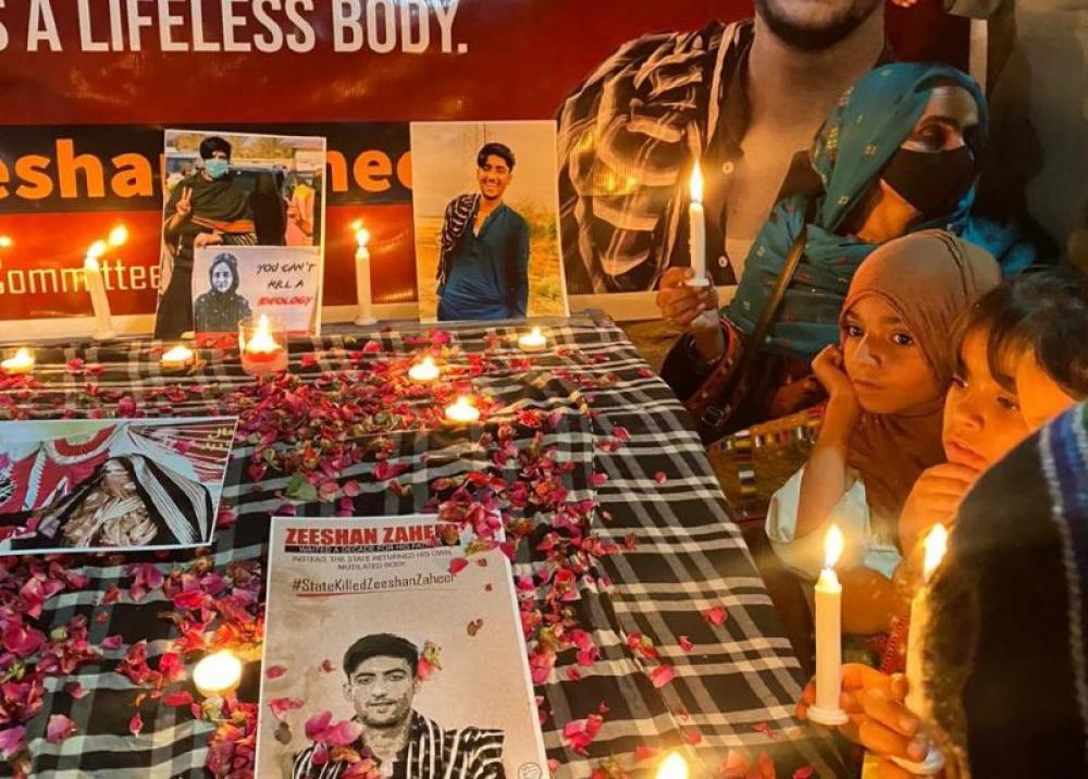 Baloch group holds candlelight vigil in Pakistan in memory of Zeeshan Zaheer who was 'extrajudicially killed' Baloch group holds candlelight vigil in Pakistan in memory of Zeeshan Zaheer who was 'extrajudicially killed'