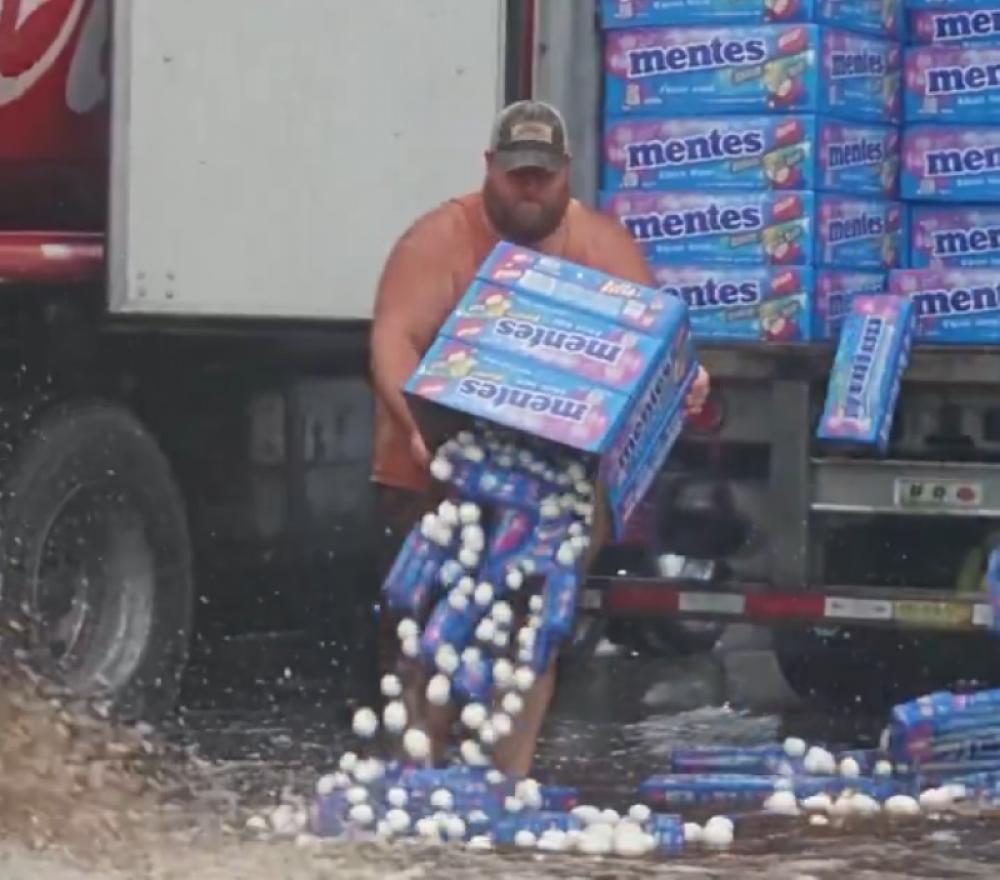 Man flies into sky after dropping Mentos into Coca-Cola? Viral AI-geneted video leaves internet surprised