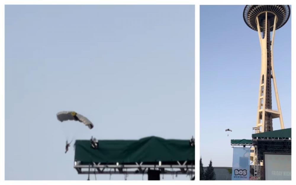 Viral stunt: Two men leap from Seattle landmark, vanish before police arrive