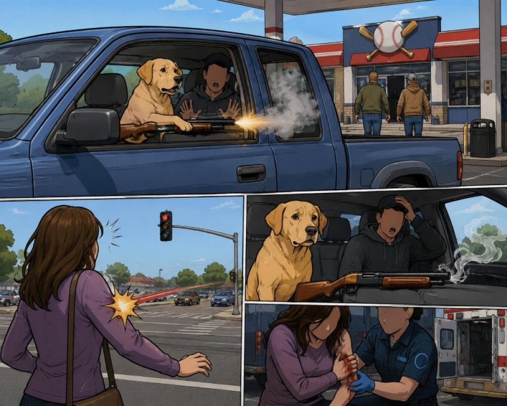  US: Woman hurt after dog 'accidentally' fires shotgun inside moving pickup at gas station 
