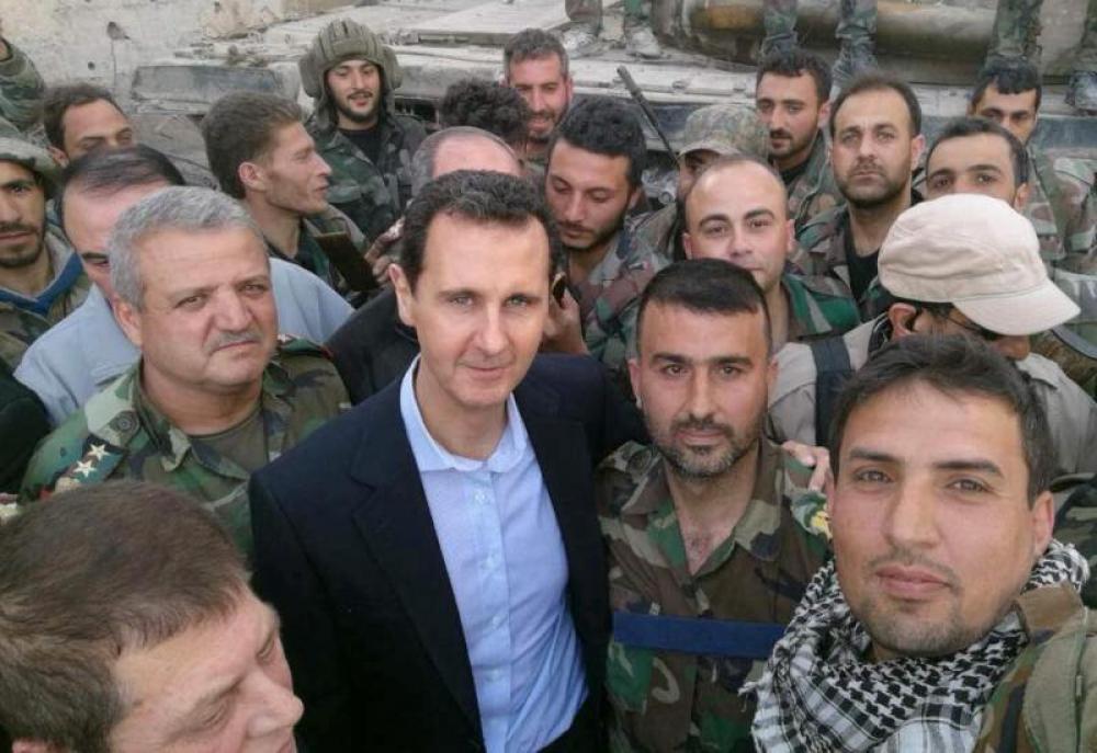 Syrian President Bashar al-Assad visits frontline area in Eastern Ghouta 