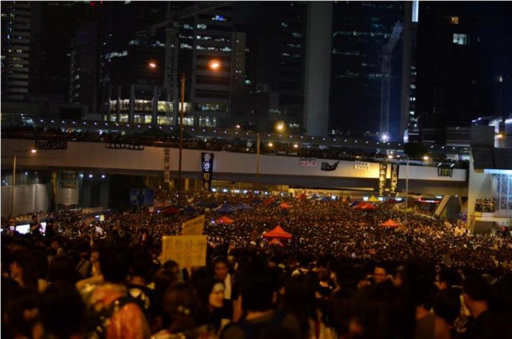 Hong Kong witnesses another day of protest as agitators defy ban on march
