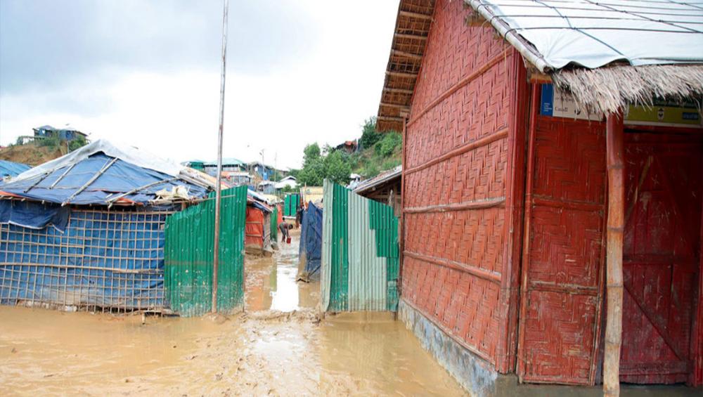 Scores of Rohingya refugee shelters in Bangladesh destroyed by flooding