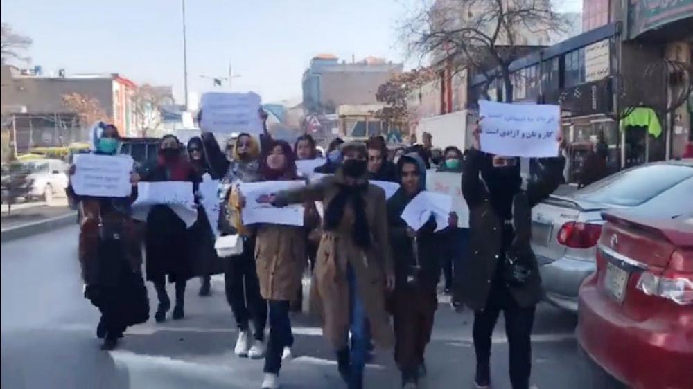 Afghanistan women call for rights, protest in Kabul against Taliban govt