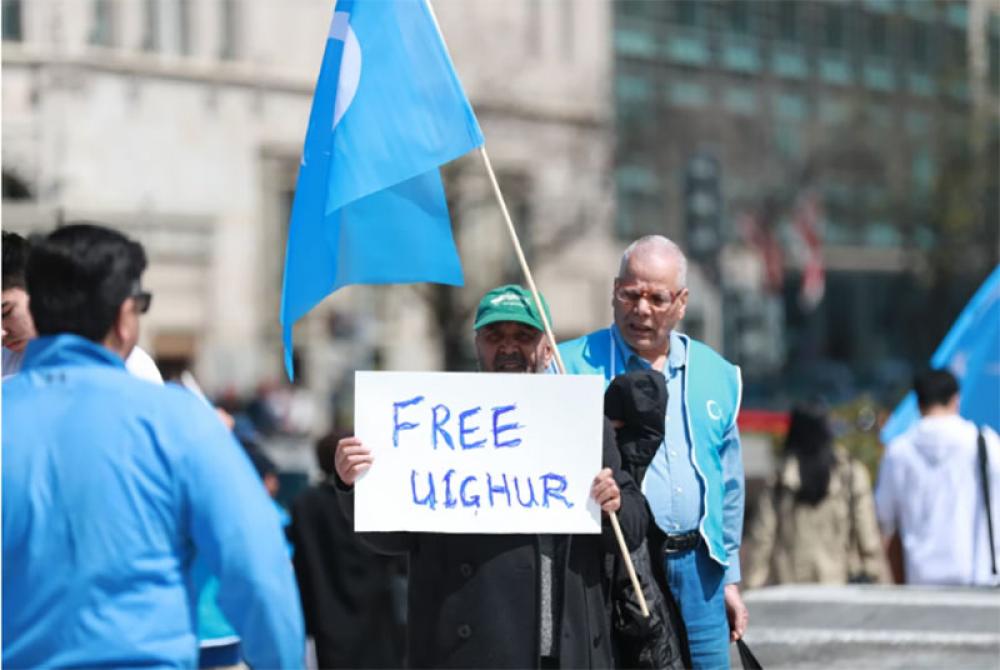 Uyghur Rights activists in Turkey demonstrate against Chinese policies