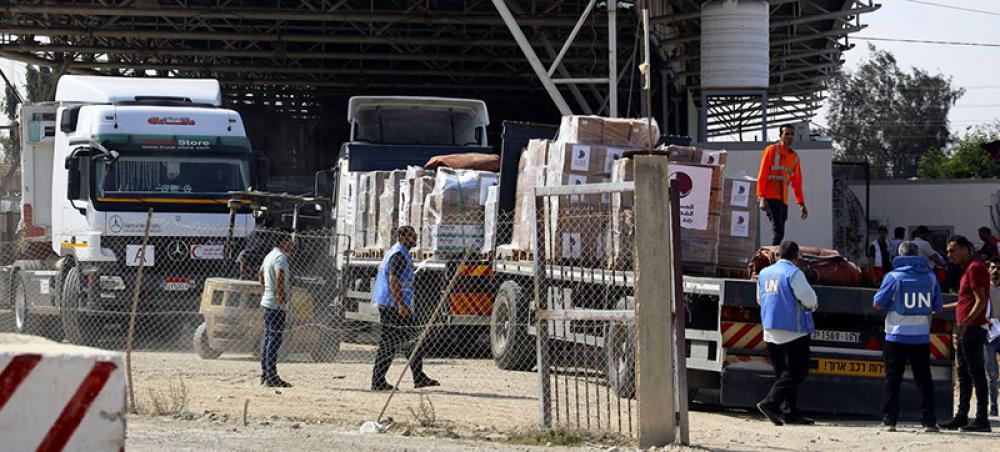 Senior UN official warns fuel shortage could put the brakes on trucks delivering aid to Gaza