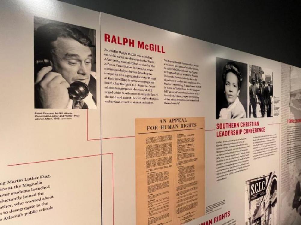An exhibit dedicated to late American journalist Ralph Mcgrill who was an anti-segregationist Pulitzer Prize winning editor of the Atlanta Constitution newspaper.