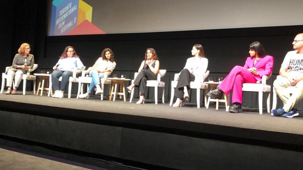 The cast of The Swimmers in the Press Conference / Image: Asha Bajaj