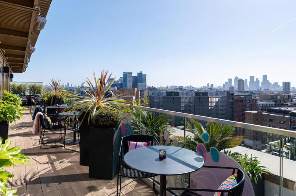 Pocketsquare Rooftop — a relaxed spot to unwind with London stretching out around you. Photo: Team Hyatt
